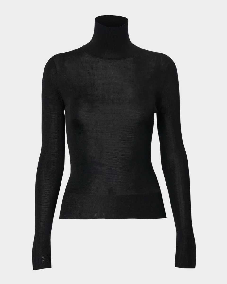 Sheer Turtleneck Sweater